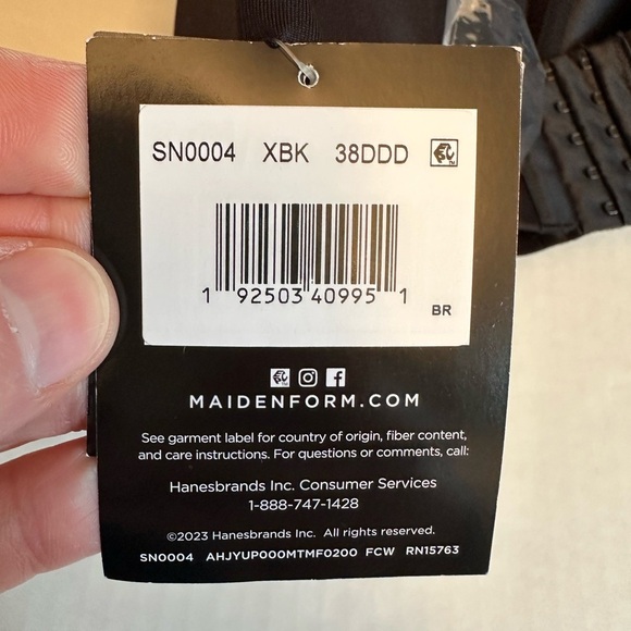 NWT Maidenform SN0004 Black Full Coverage Strapless Bra Size 38 DDD - Picture 8 of 11